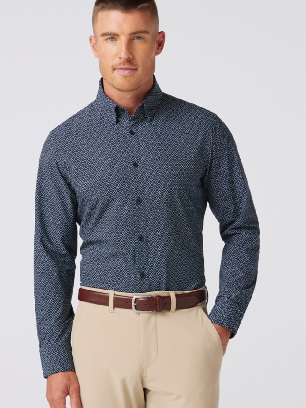 MM Leeward Shirt Navy Diamond